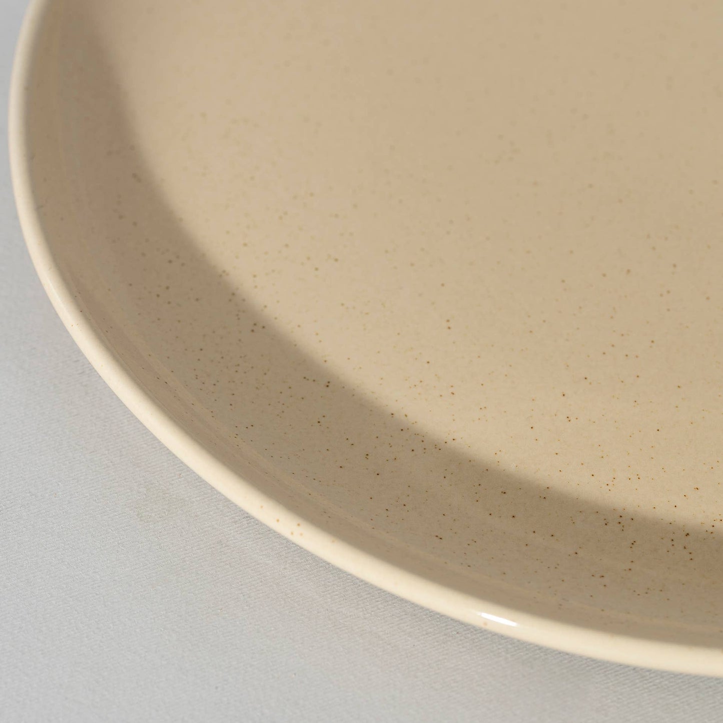 Stoneware Flat Salad/Dinner Plate, 9.4" | Speckled Cream