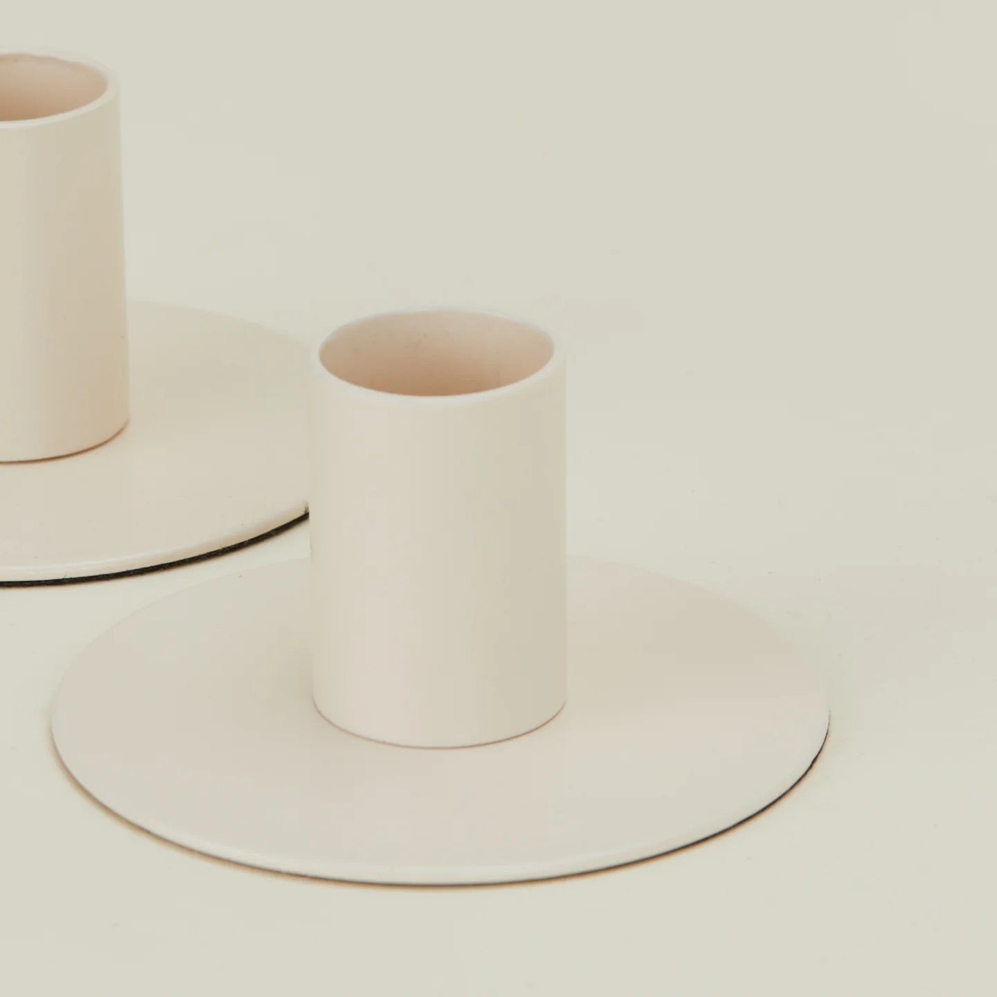 Ivory Metal Candle Holders | Set of 2