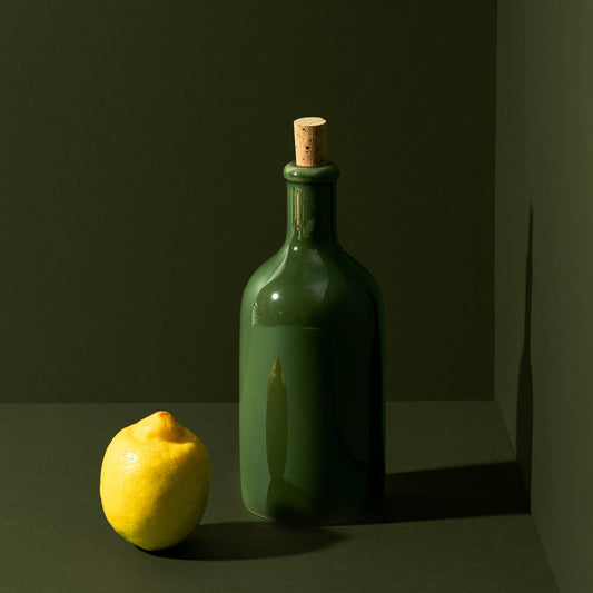 Stonesware Olive Oil Bottle | Shiny Green