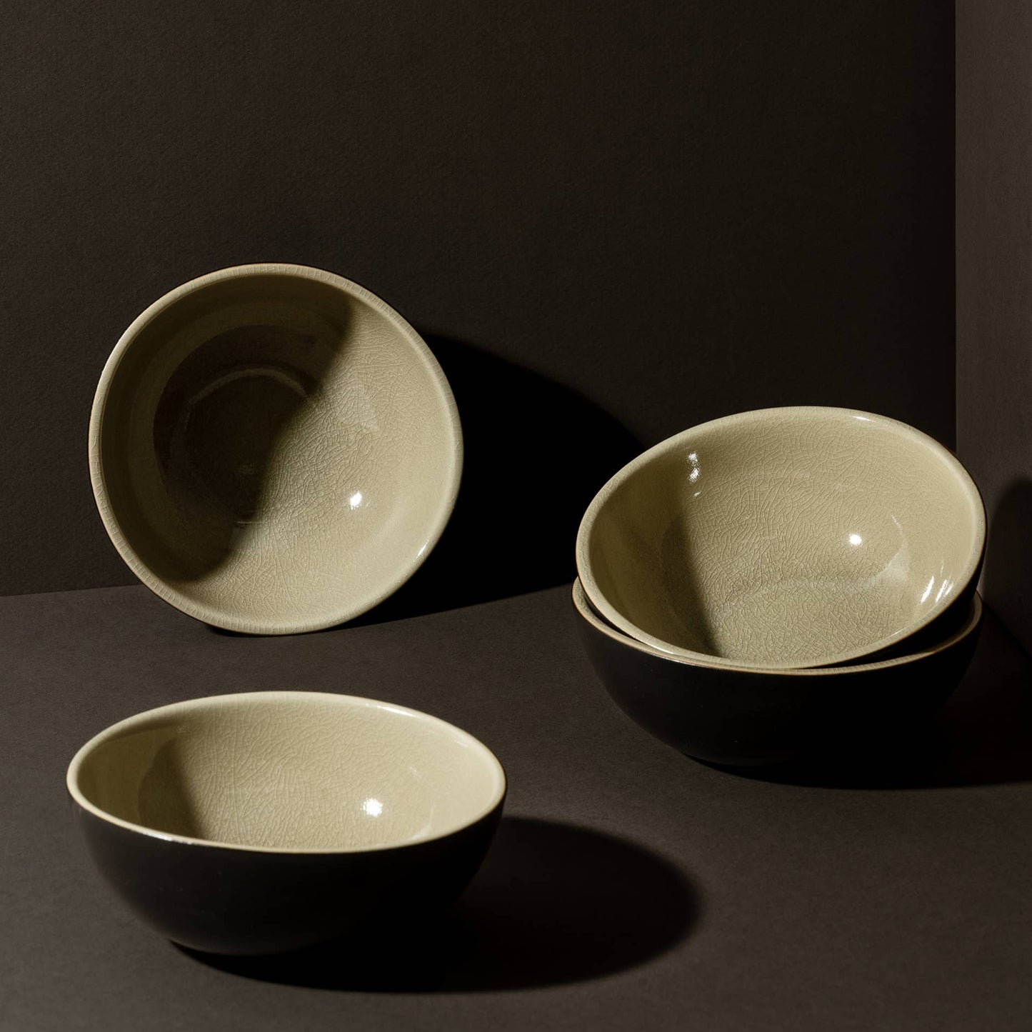 Stoneware Cereal Bowl, 10 oz. | Matte Black/Linen