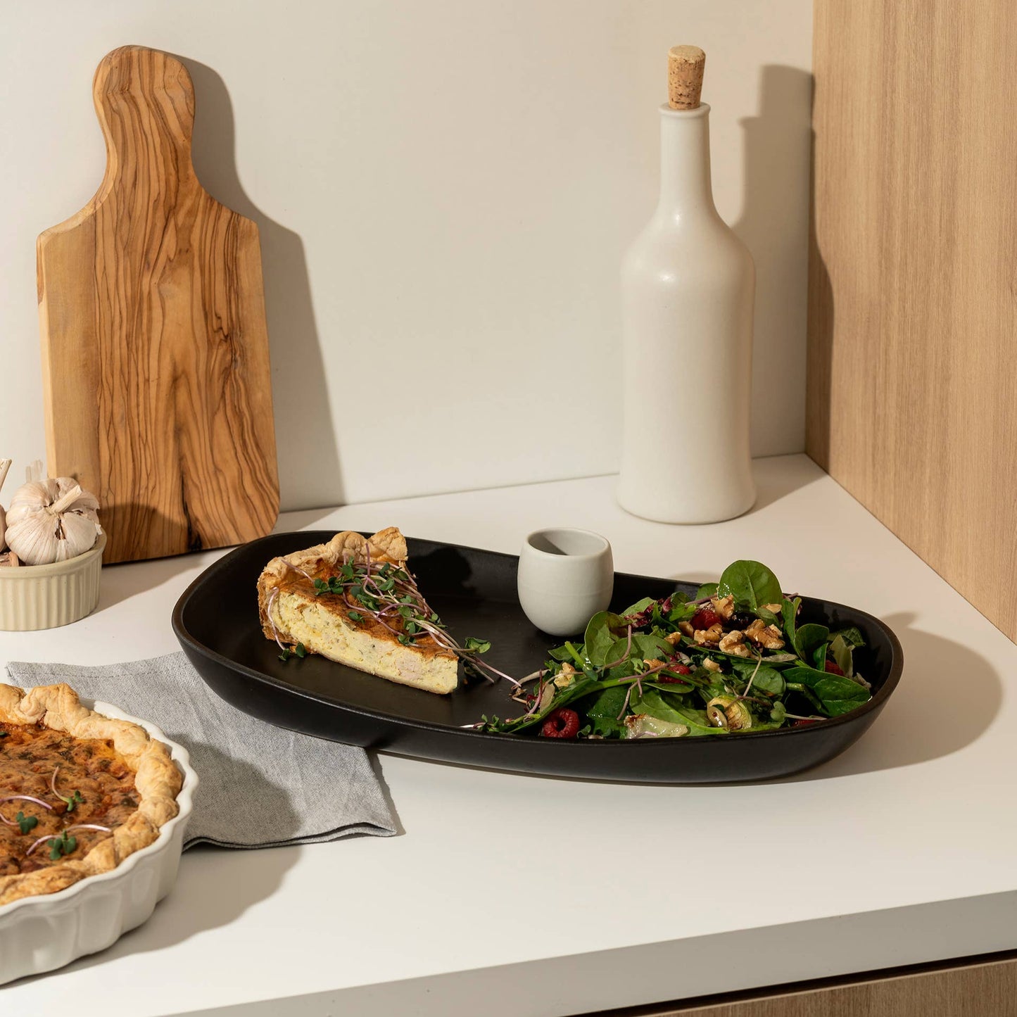 Stoneware Serving Platter | Matte Black