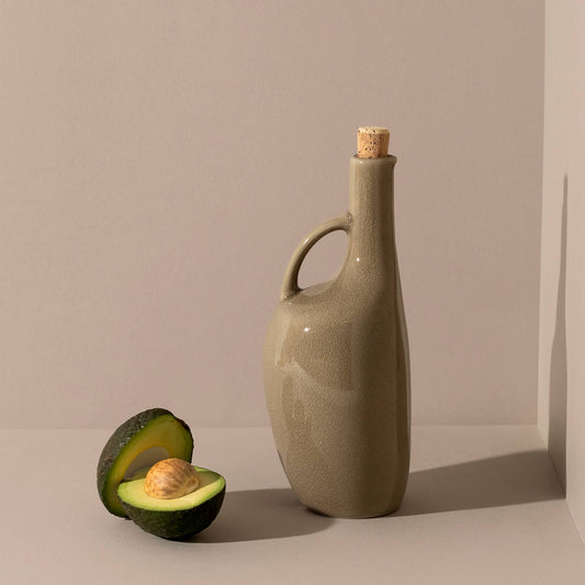 Stoneware Olive Oil Bottle | Linen