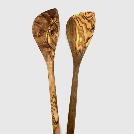 Olive Wood Cooking Spoon w/ Corner