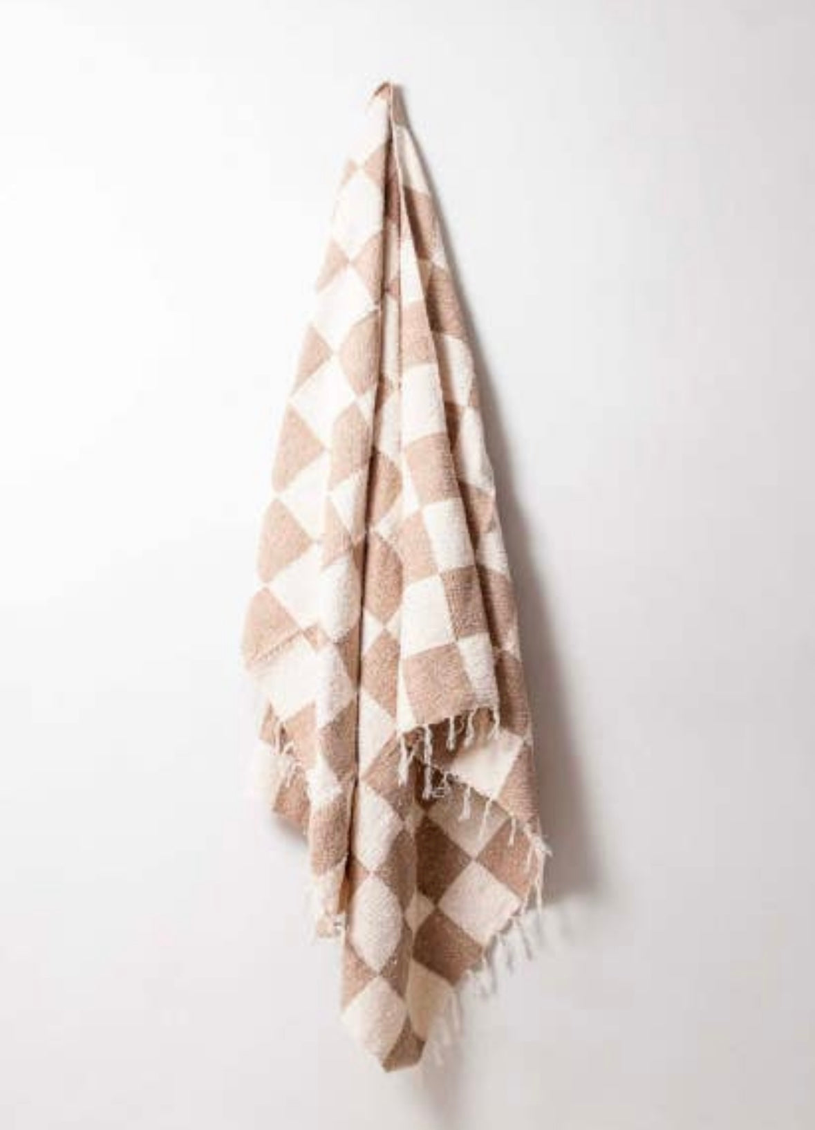 Tan & Cream Checkered Heavyweight Blanket