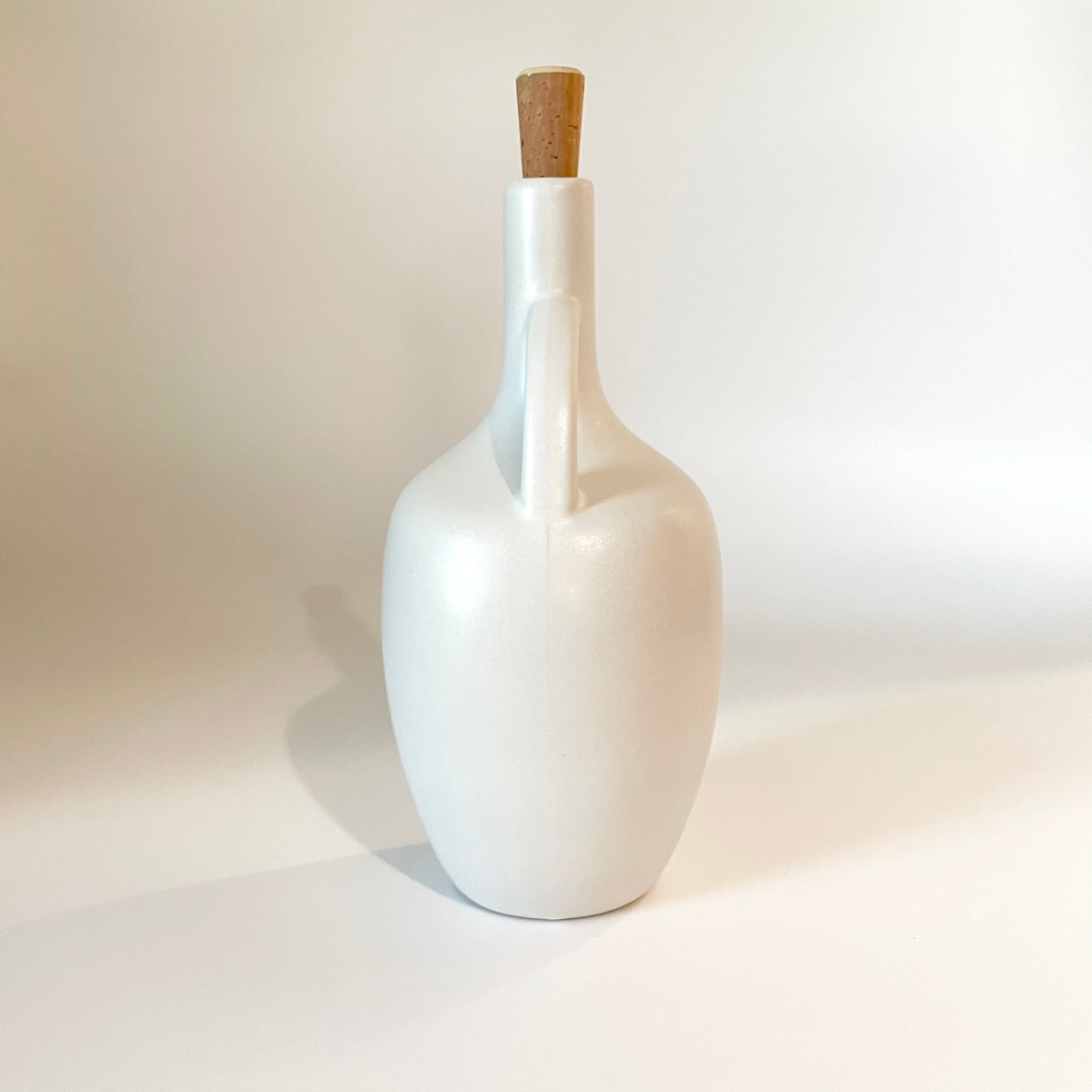 Matte White Stoneware Olive Oil Bottle