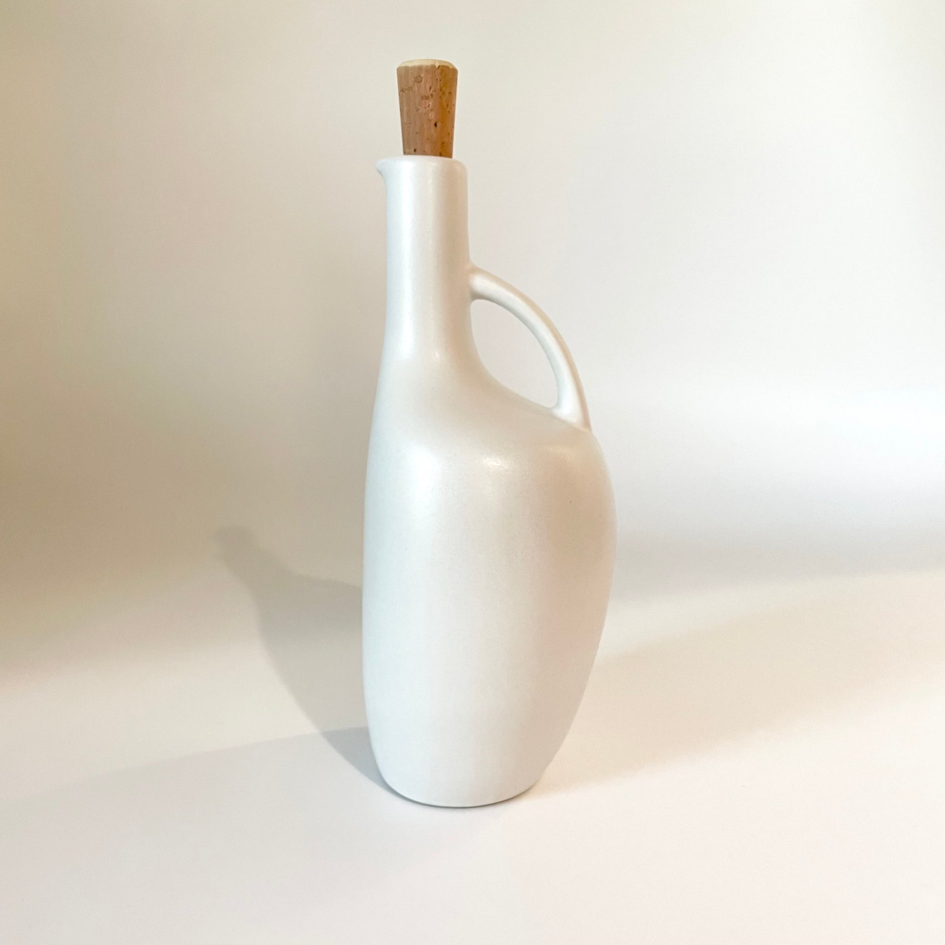 Matte White Stoneware Olive Oil Bottle