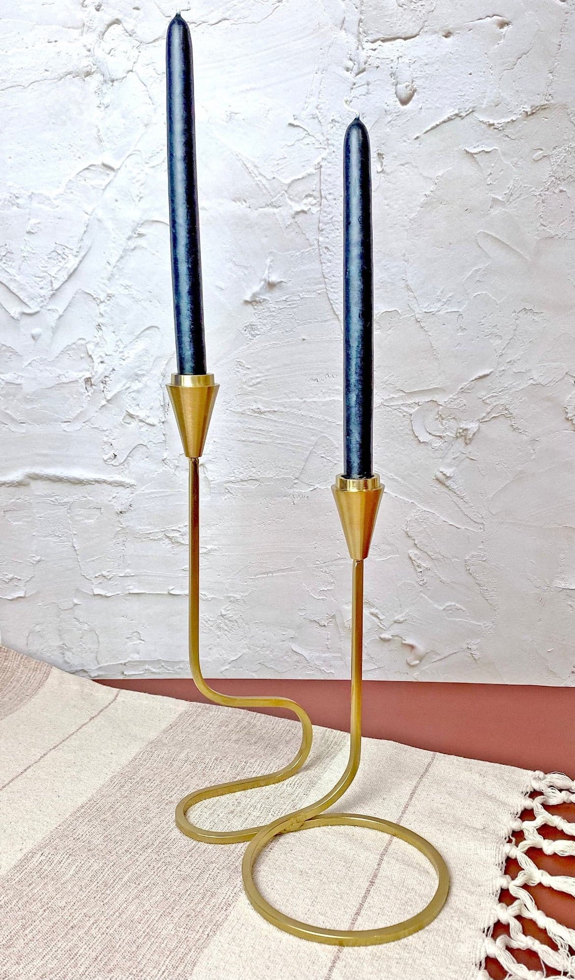 Gold Loop Taper Candle Holder