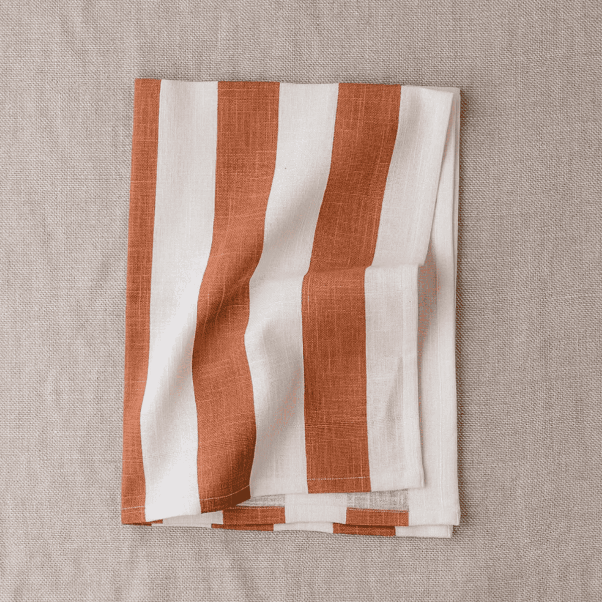 Terracotta Striped Sardinia Tea Towel
