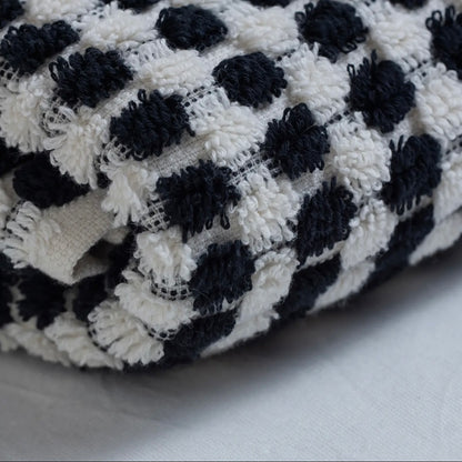 Dotted Terry Bath Towel | Black & White