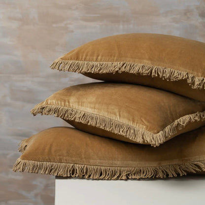 Velvet Lumbar Cushion | Nutmeg