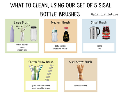 Sisal Bottle Brushes | Set of 5