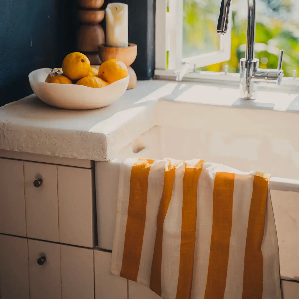 Sardinia Tea Towel | Lemon Stripes