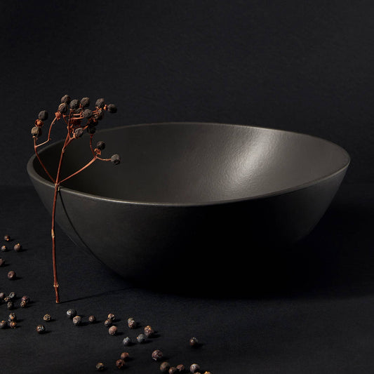 Stoneware Serving Bowl, 11.8" | Matte Black