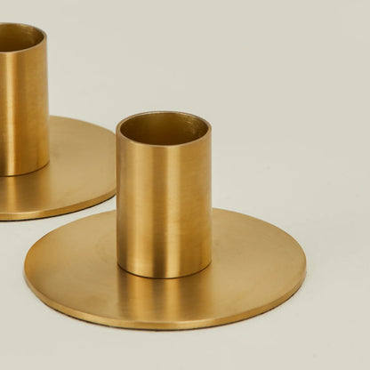 Brass Metal Candle Holders | Set of 2