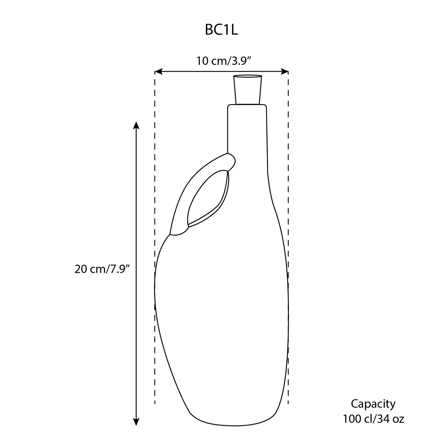 Stoneware Olive Oil Bottle  |  Shiny Green