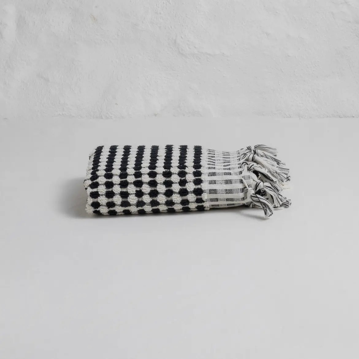 Dotted Terry Hand Towel | Black & White