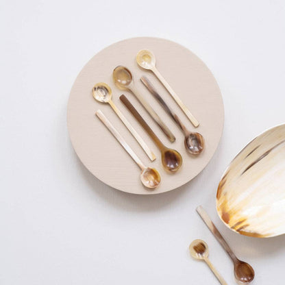 Long Handle Horn Condiment Spoon | Assorted Colors