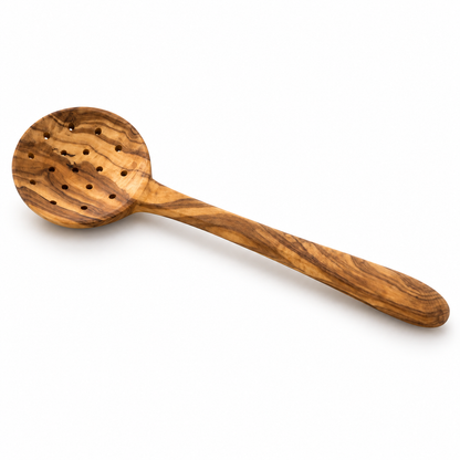 Olive Wood Strainer Spoon