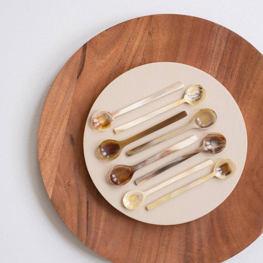 Long Handle Horn Condiment Spoon | Assorted Colors