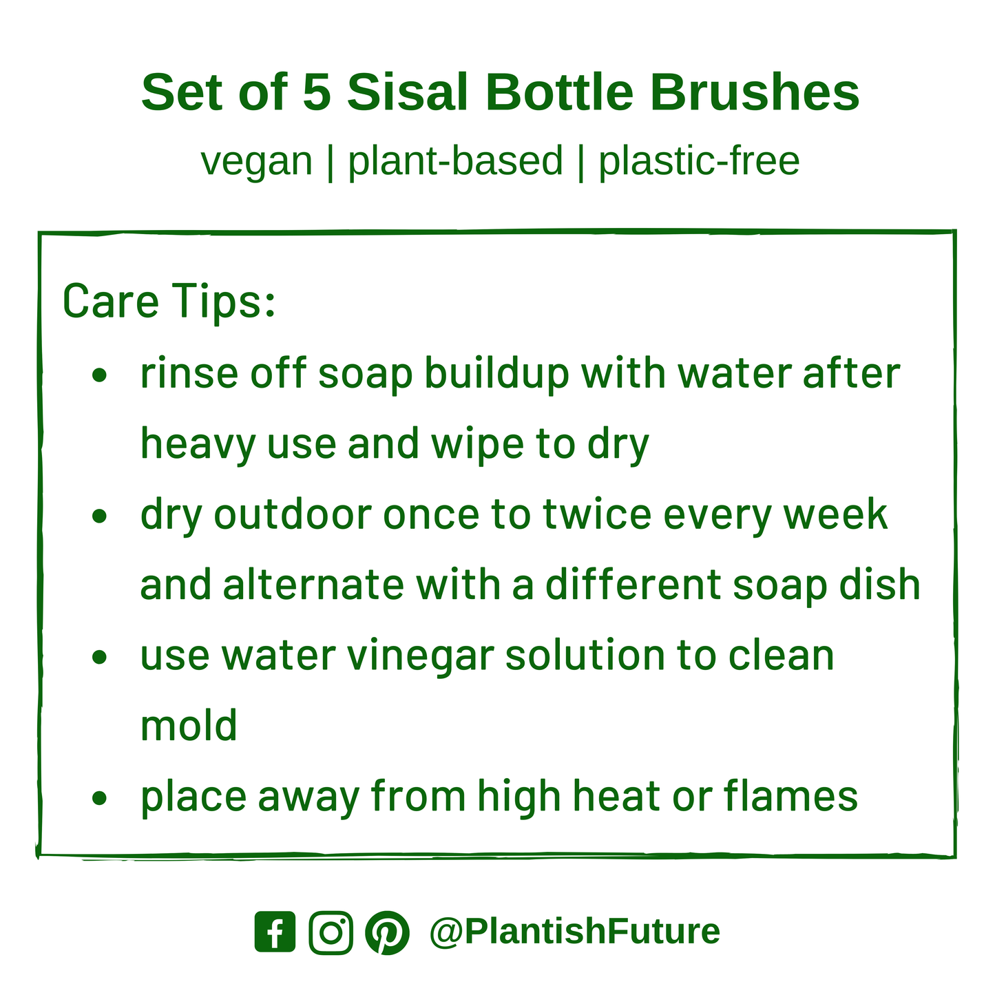 Sisal Bottle Brushes | Set of 5
