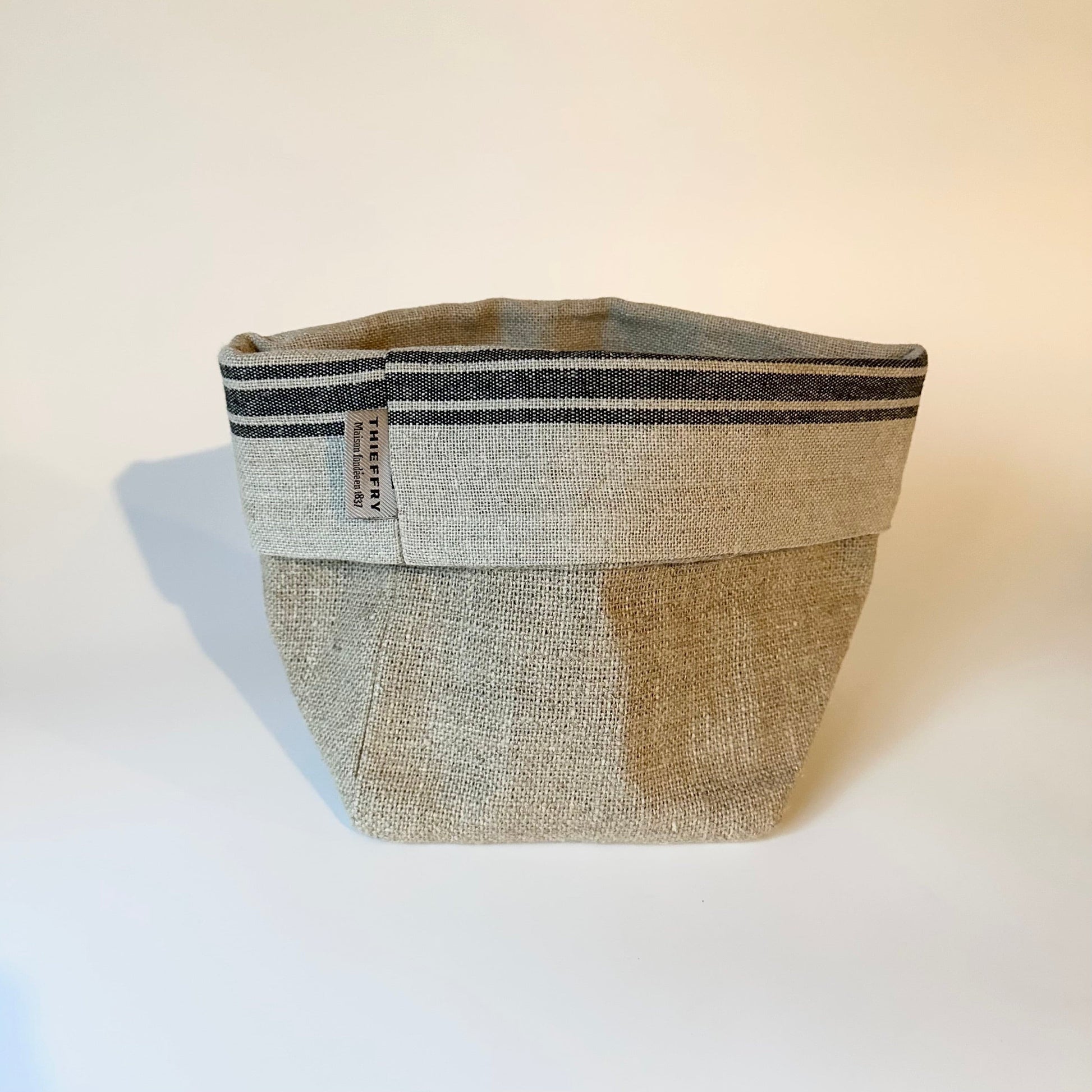 Linen Bread Basket with stripe