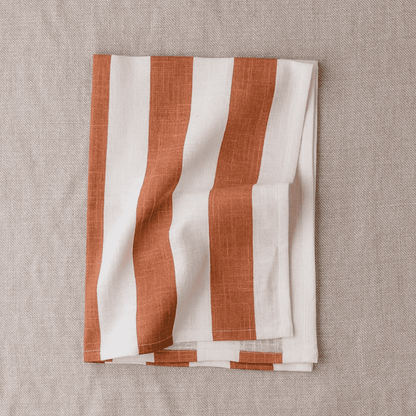 Terracotta Striped Sardinia Tea Towel