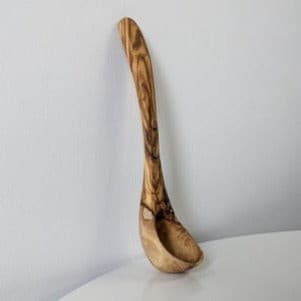 olive wood ladle spoon kitchen utensil with long handleOlive Wood Ladle